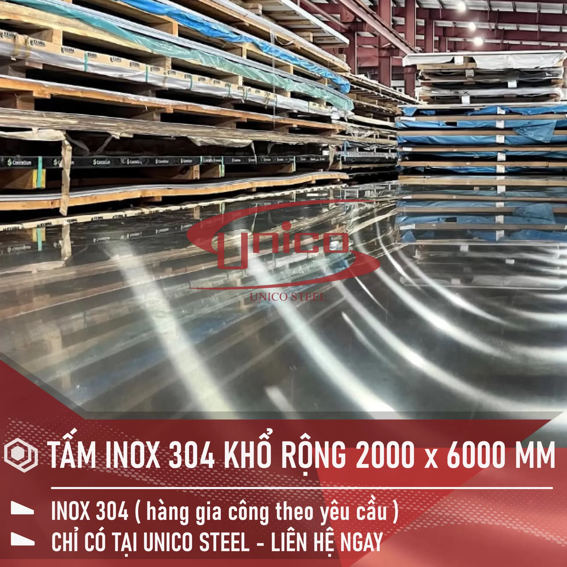 GIA CÔNG TẤM INOX 304 THEO KHỔ: 2000 x 6000 MM