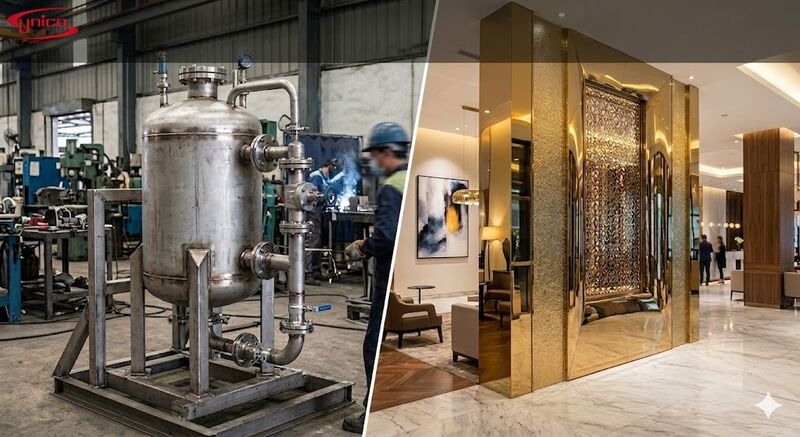 chọn inox c&ocirc;ng nghiệp hay inox trang tr&iacute;