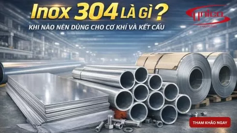Inox 304 là gì? Khi nào nên dùng cho cơ khí và kết cấu