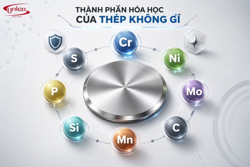 th&agrave;nh phần th&eacute;p kh&ocirc;ng gỉ