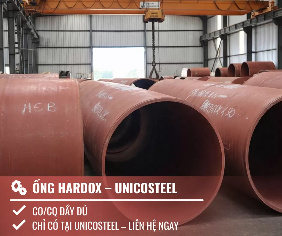 Ống Thép Hardox 400 / 450 / 500 – Thép Chịu Mài Mòn Dạng Ống, Độ Bền Cao