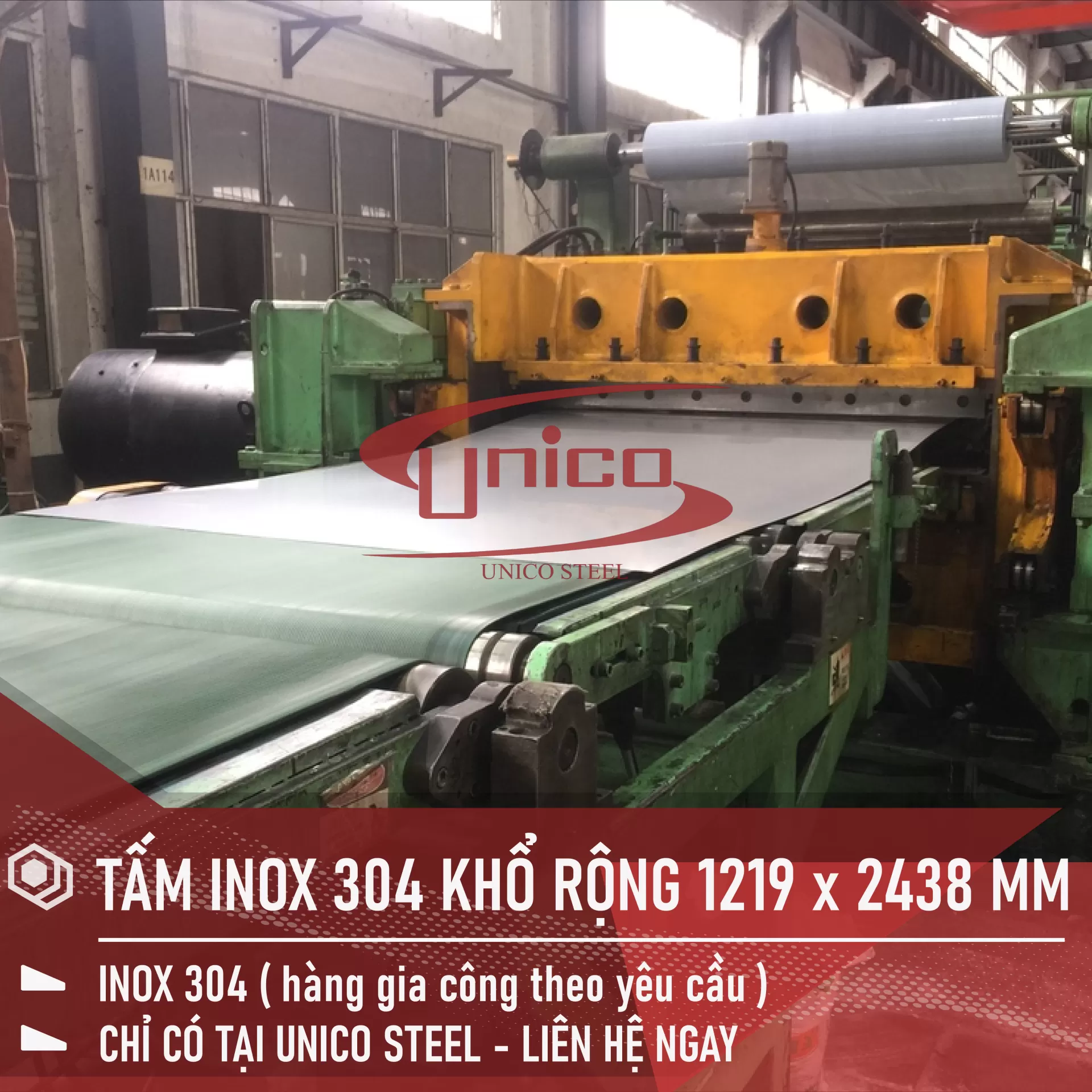 GIA CÔNG TẤM INOX 304 THEO KHỔ: 1219 x 2438 MM