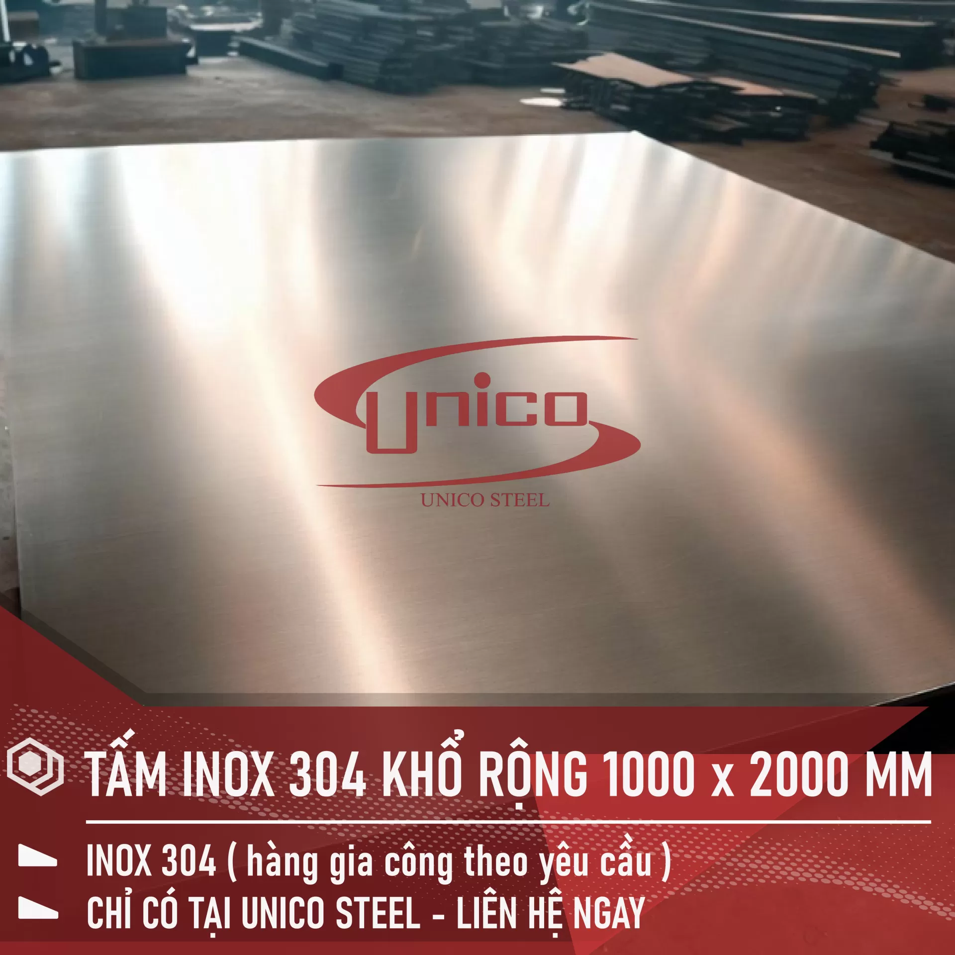 GIA CÔNG TẤM INOX 304 THEO KHỔ: 1000 x 2000 MM