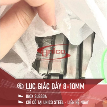 INOX LỤC GIÁC SUS304 BỀ MẶT XƯỚC H10