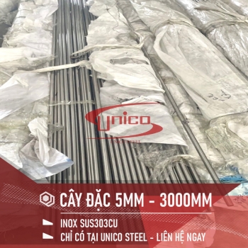 THÉP KHÔNG GỈ SUS303CU PHI 5MM DÀI 3000MM