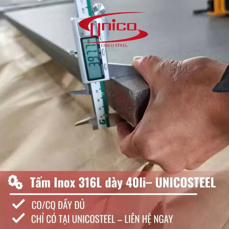 Tấm inox 316L dày 40mm: Vật liệu chịu ăn mòn cho công nghiệp nặng