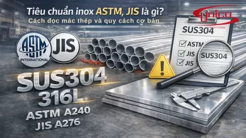 Tiêu chuẩn inox ASTM, JIS là gì? Cách đọc mác thép và quy cách cơ bản